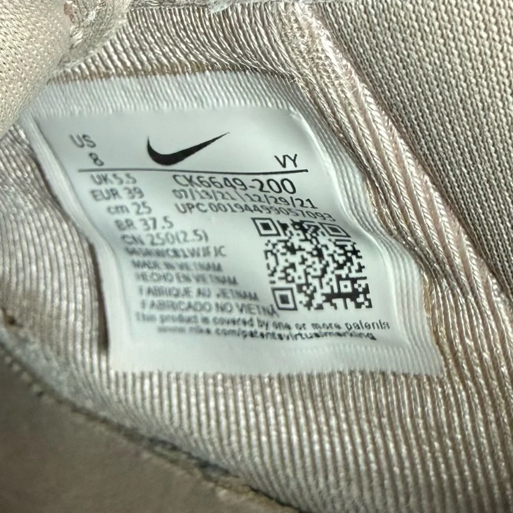 Nike Air Force 1 Pixel Women’s 8 Particle Beige Pink Platform Leather Sneakers